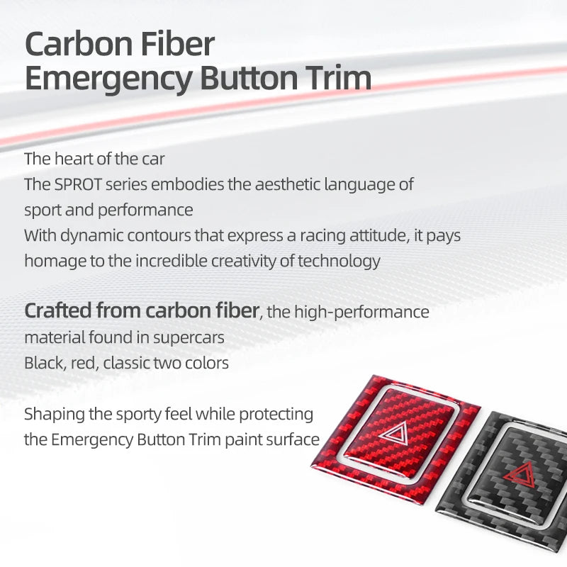 Carbon Fiber Emergency Flasher Switch Trim Sticker for Subaru BRZ Toyota GR86 2021+