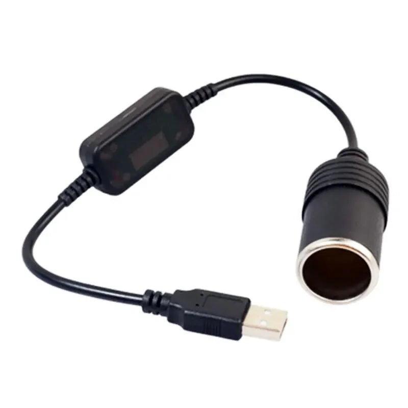 5V USB to 12V Cigarette Lighter Socket Adapter 2A Car Power Converter