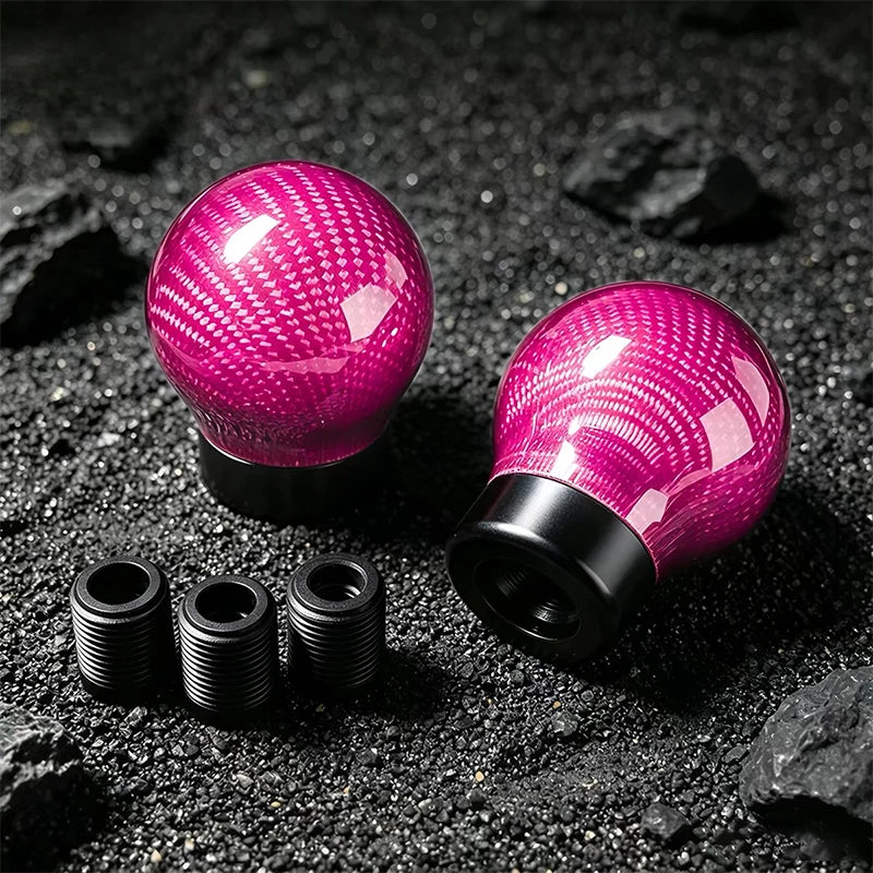 Carbon Fiber Aluminum Alloy Gear Shift Knob Manual Transmission Round Ball