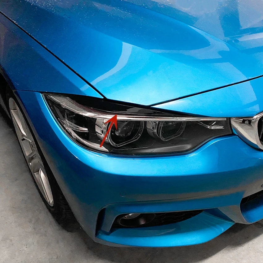Gloss Black Headlight Eyebrow Eyelid Trim for BMW 4 Series F32 F33 F36 2014–2020