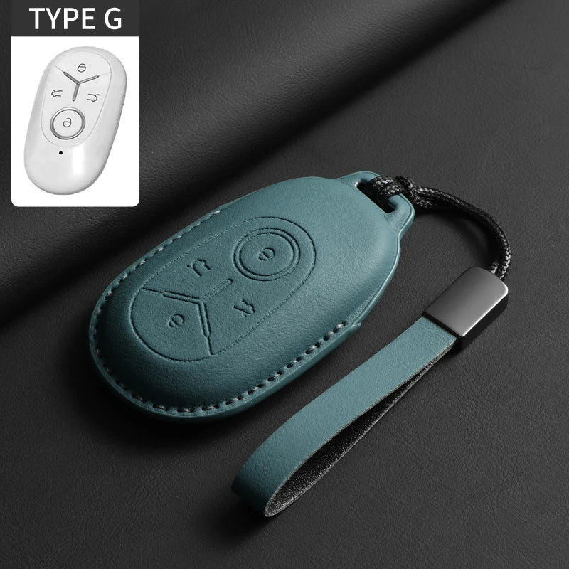 Original Color Leather Smart Key Case Cover for Geely Starray Geome Emgrand