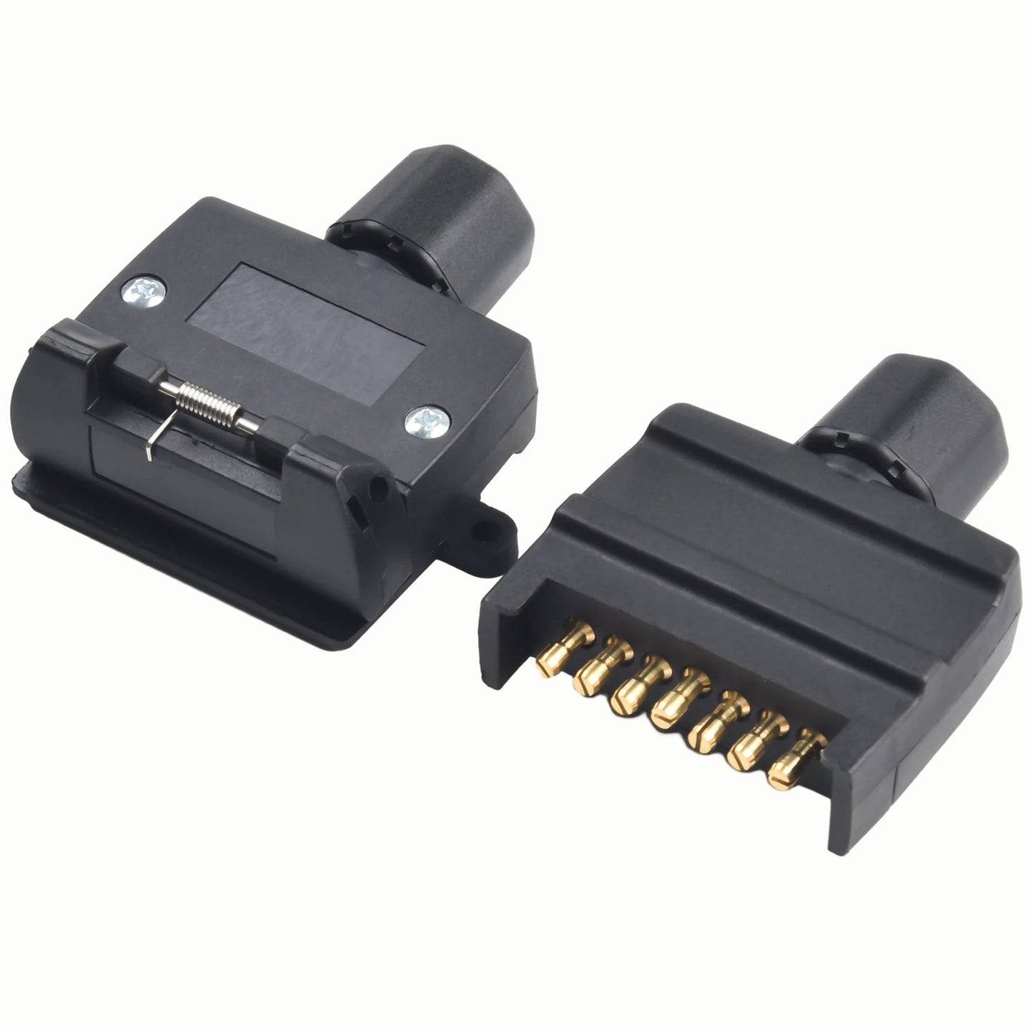 12V 7 Pin Flat Trailer Plug & Socket Adapter Male & Female Connector for RV