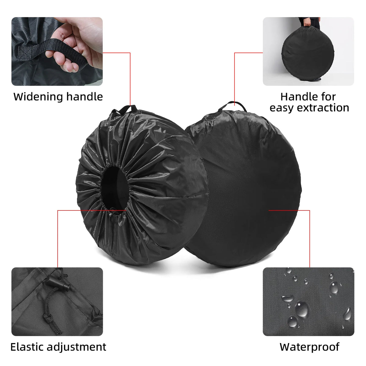 1/2/4PCS Car Spare Tire Cover Polyester Wheel Protector Dustproof Tire Bag