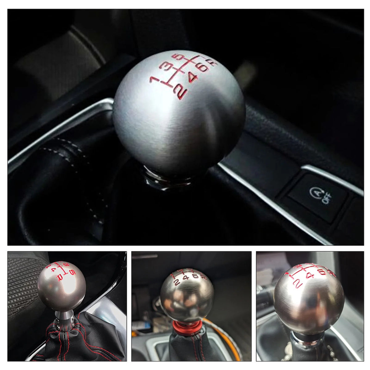 Aluminum 5/6 Speed Ball Gear Shift Knob M10x1.5 for Honda Civic Fit City Type R
