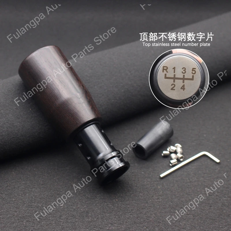 Wooden Gear Shift Knob Universal Manual Automatic 15mm Aperture 8/10/12mm