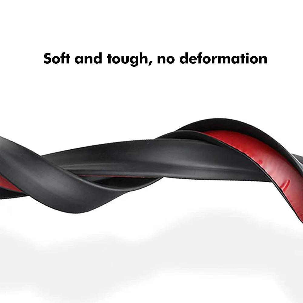 Universal 1.2M Soft Rear Trunk Spoiler Lip 120cm Black ABS Rubber Roof Wing Trim