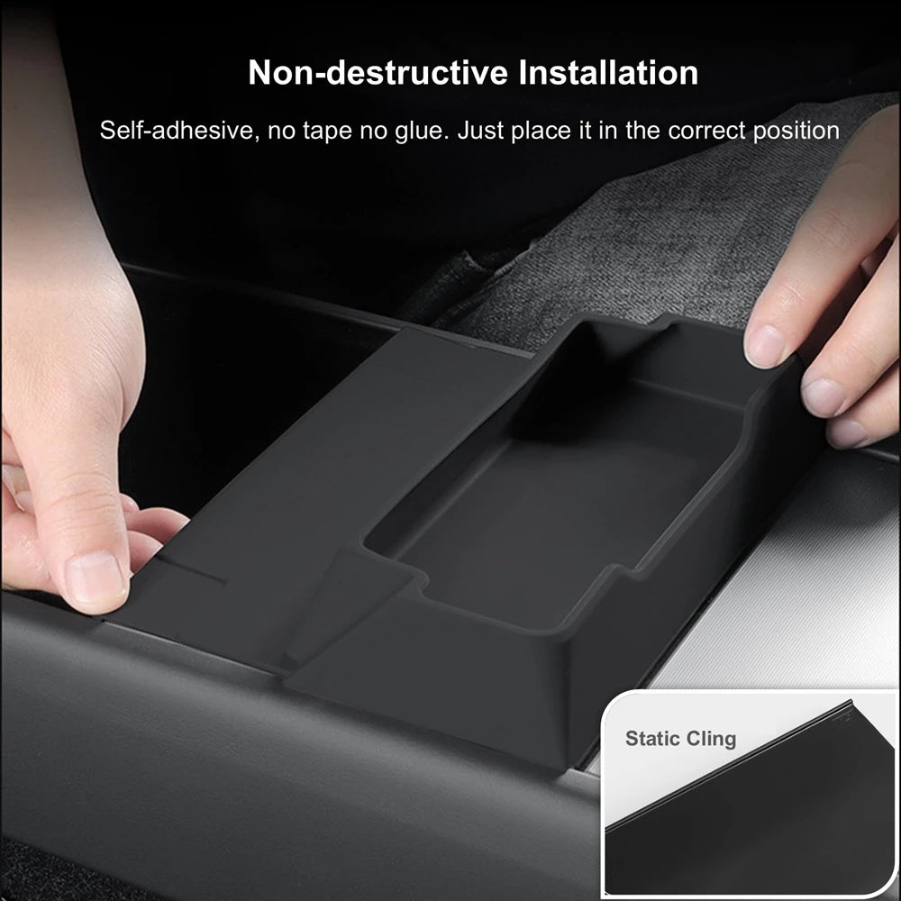 Center Console Armrest Storage Box with Glasses Holder for Tesla 3 Highland 2024-2025