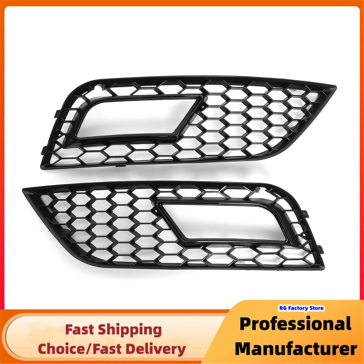 RS4 Style Honeycomb Front Fog Light Grille for Audi A4 B8.5 2013–2016