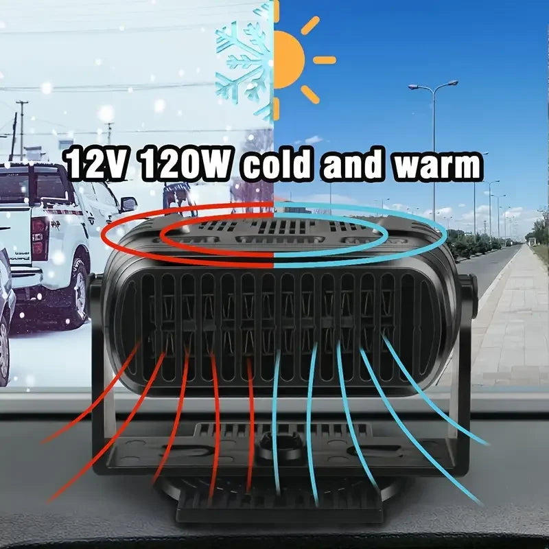 12V Car Heater Fan 360° Portable Windshield Defroster Defogger Air Cooler