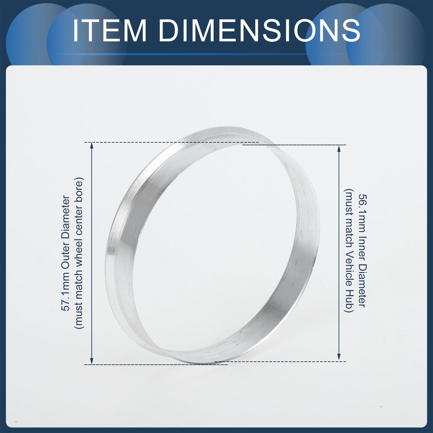 UXCELL 4Pcs Hub Centric Rings Wheel Centering Rings 56.1-64.1mm OD