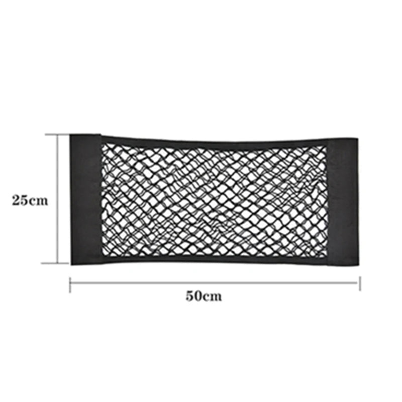 Universal Car Seat Back Organizer Mesh Net Pocket Elastic Trunk Storage Bag