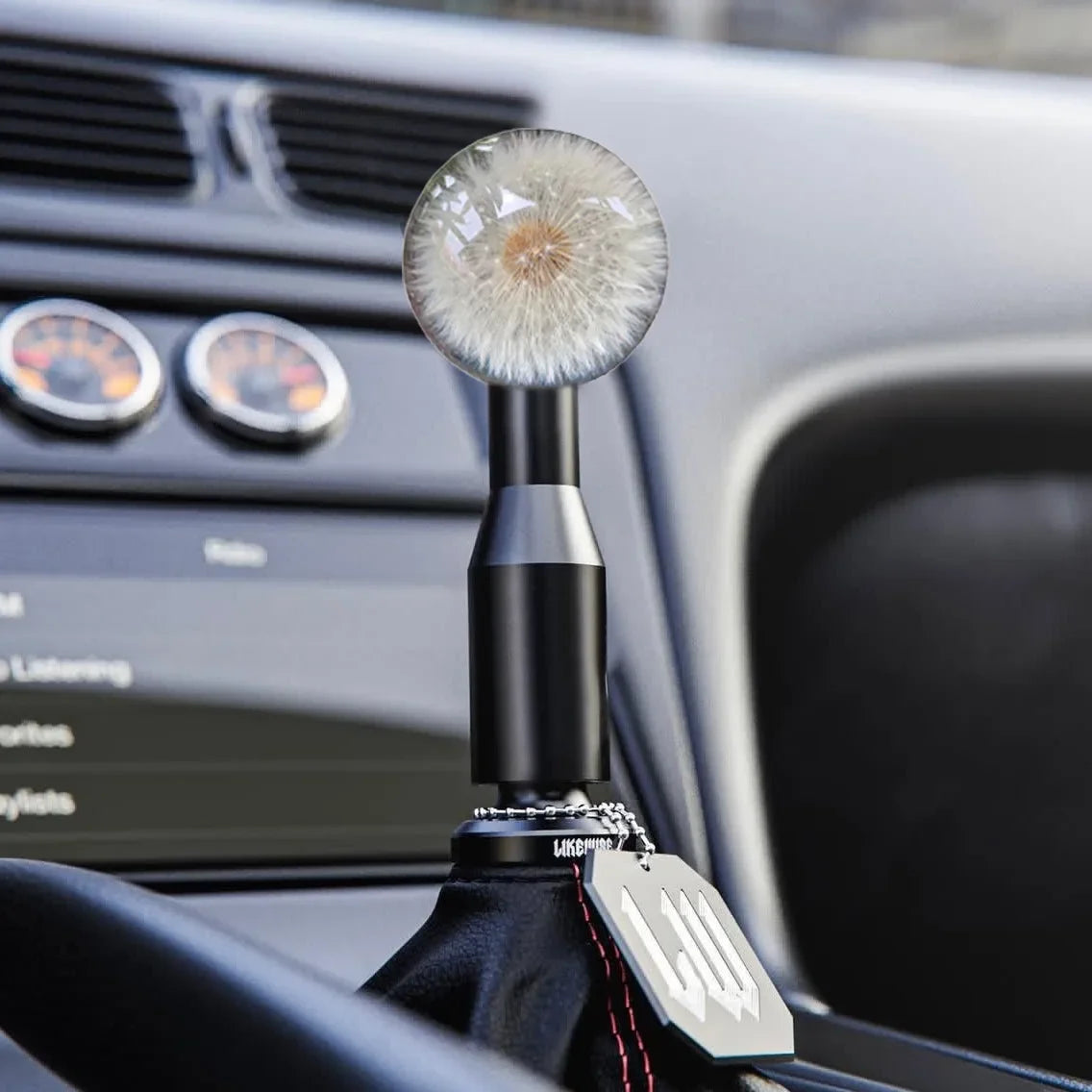 54mm Dandelion Crystal Ball Gear Shift Knob Clear Acrylic Universal
