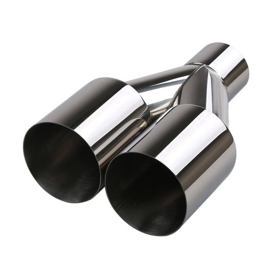 63mm Y Shape Dual Exhaust Tip Stainless Steel Double Outlet Muffler Pipe