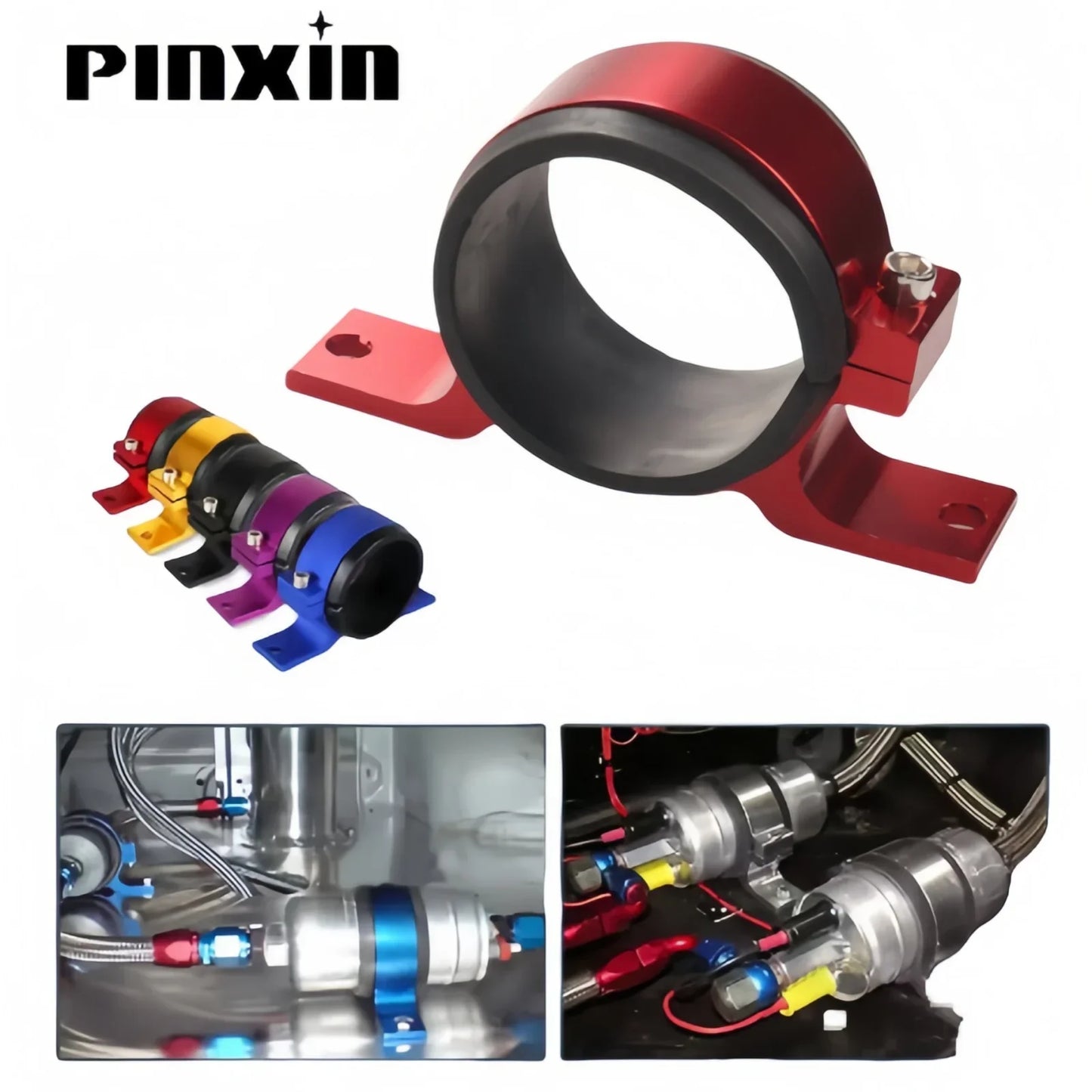 50MM External Fuel Pump Mounting Bracket Aluminum Fuel Filter Clamp Holder