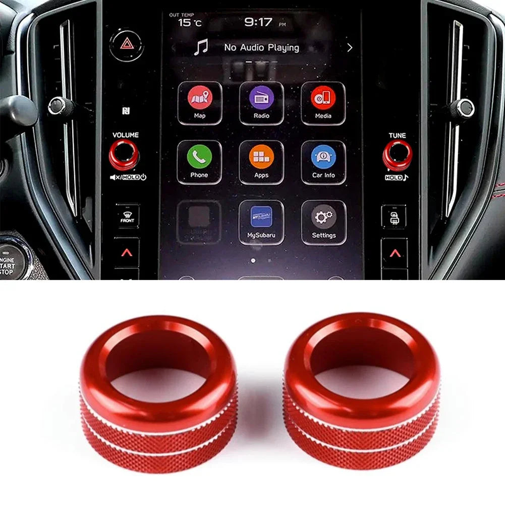 Interior Audio Volume & Rear Mirror Control Knob Trim Ring for Subaru Crosstrek 2024