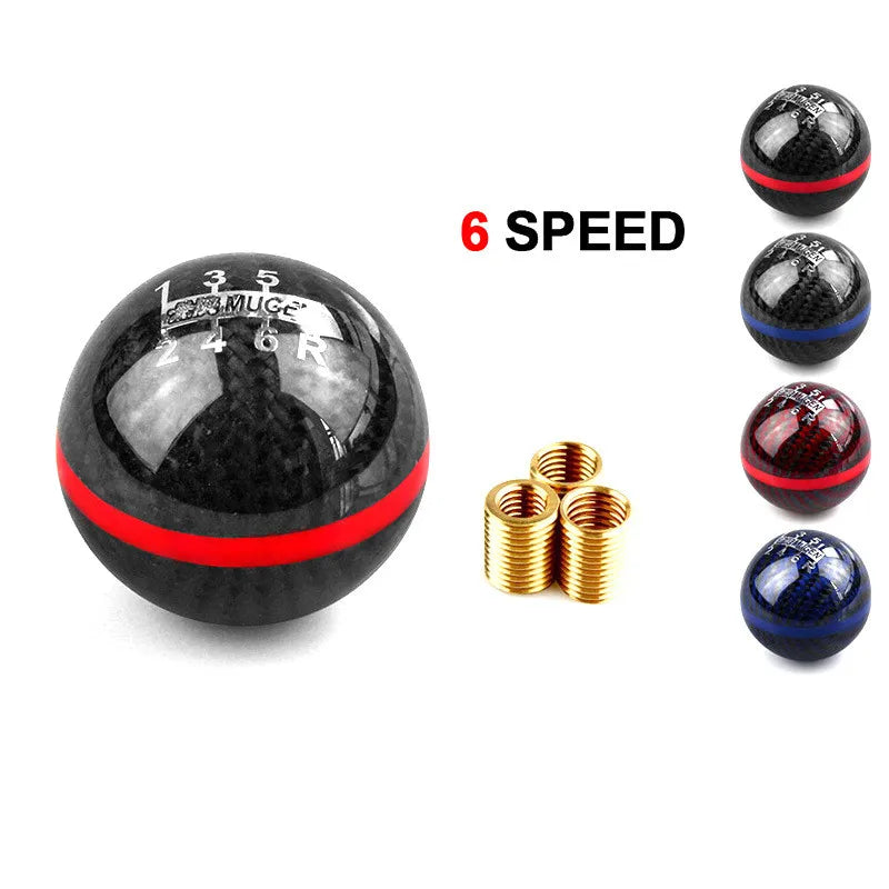 MUGEN Style Carbon Fiber 5 6 Speed Manual Gear Shift Knob for Honda Civic Type R