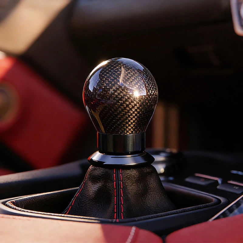 Carbon Fiber Aluminum Alloy Gear Shift Knob Manual Transmission Round Ball