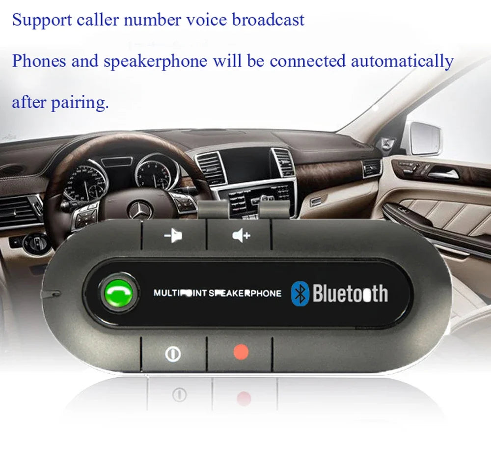 Wireless Bluetooth Car Kit Handsfree MP3 Music Player Sun Visor Clip Receiver