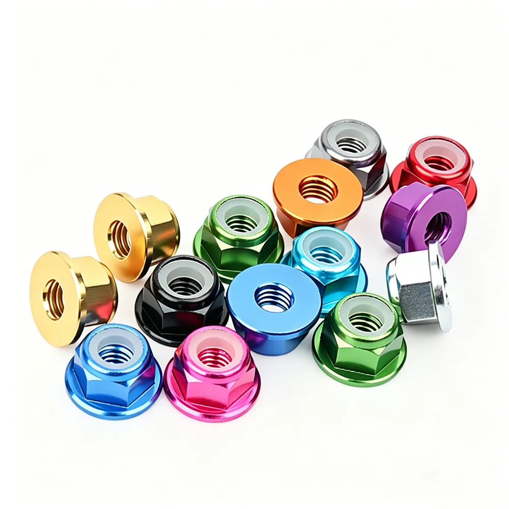 Aluminum Alloy Flange Nylon Lock Nuts M2-M8 Anodized RC FPV Drone Fasteners