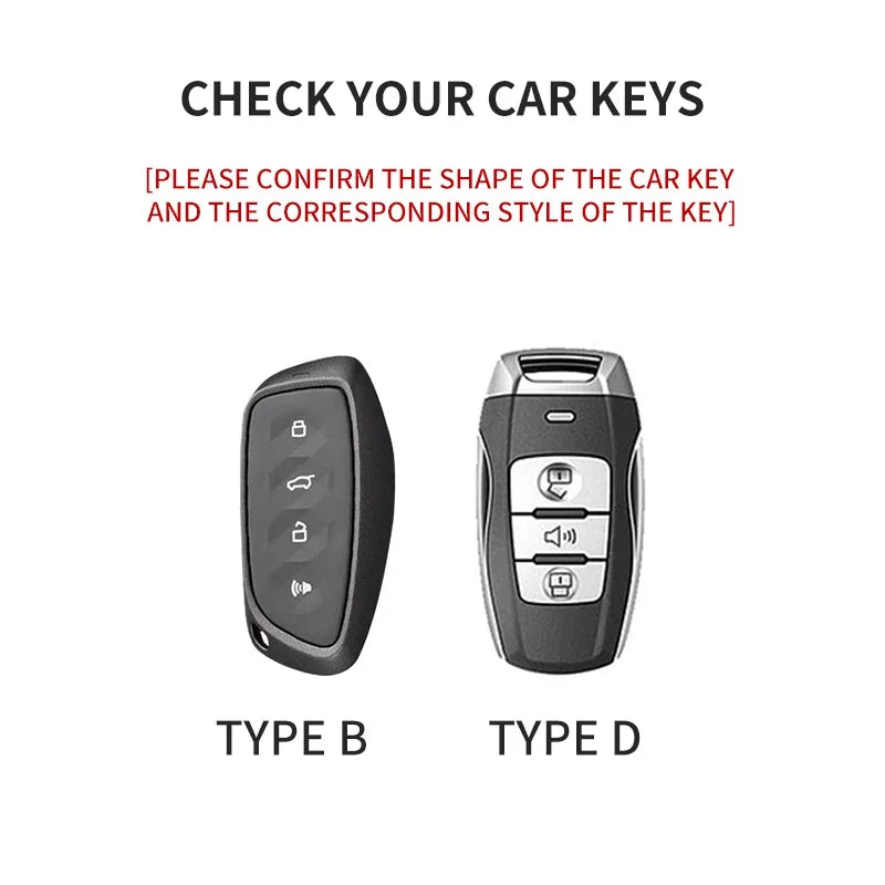 Suede Car Key Case Cover with Keychain for Great Wall Haval H6, Jolion