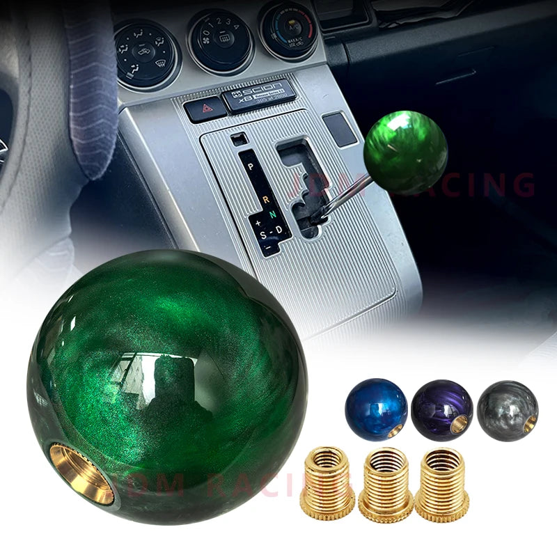 Universal Acrylic Round Ball Gear Shift Knob with 3 Copper Thread Adapters