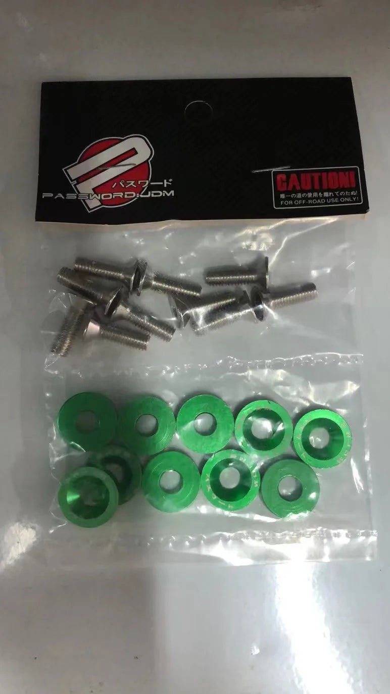 10PCS Universal M6 JDM Fender Washer & License Plate Bolt Kit Decorative