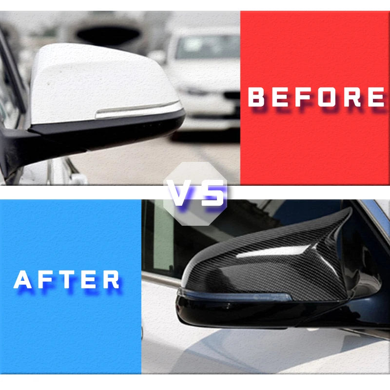 Carbon Fiber Look Side Mirror Cover Caps for BMW 5, 6 & 7 Series F10 F11 F18 F07