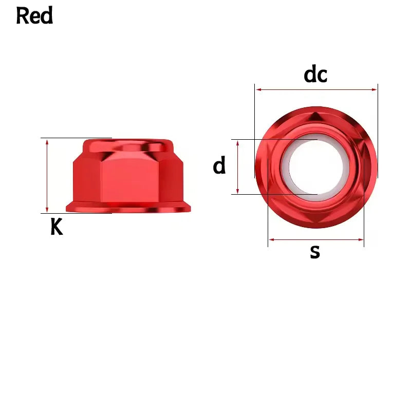 Aluminum Alloy Flange Nylon Lock Nuts M2-M8 Anodized RC FPV Drone Fasteners