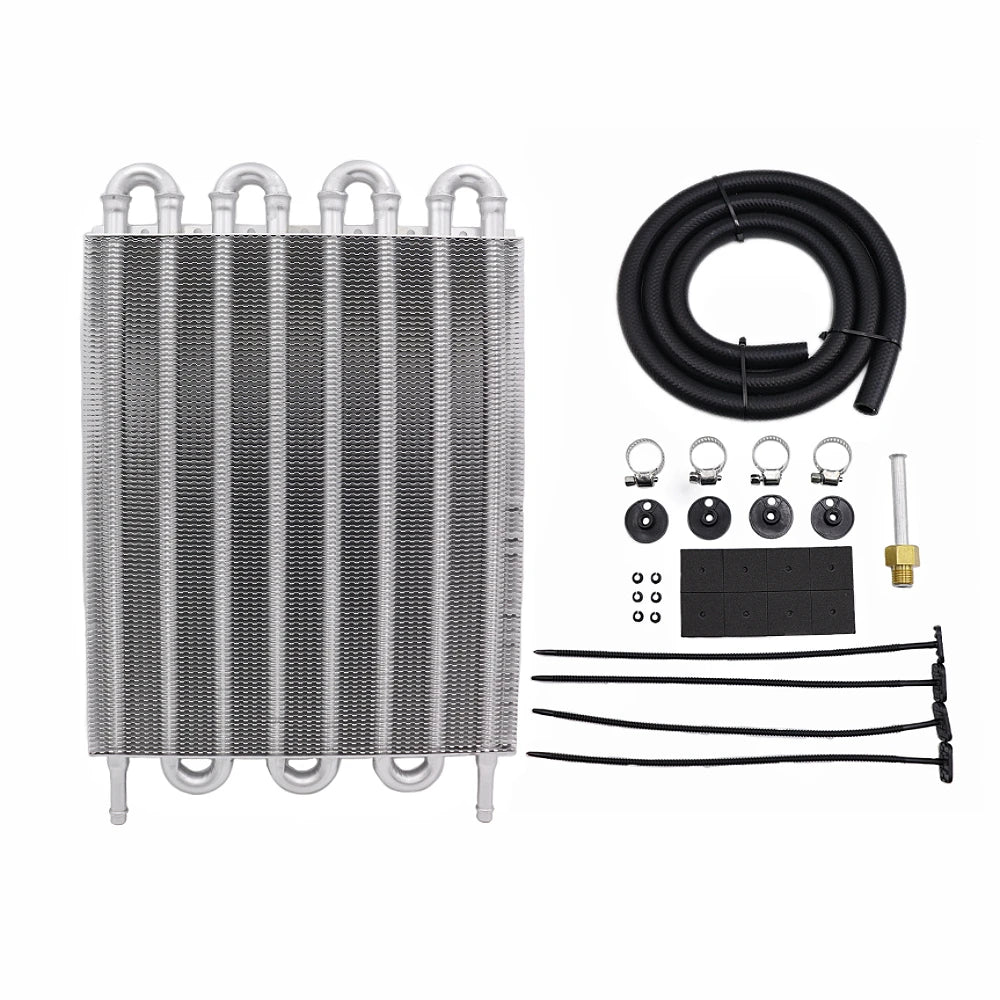 Universal Aluminum Transmission Oil Cooler Kit 4 6 8 Row Auto Manual Radiator