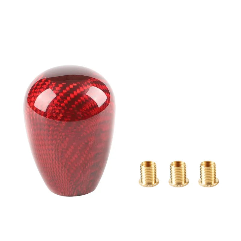 Universal Carbon Fiber Style Round Gear Shift Knob AT MT Car Shifter