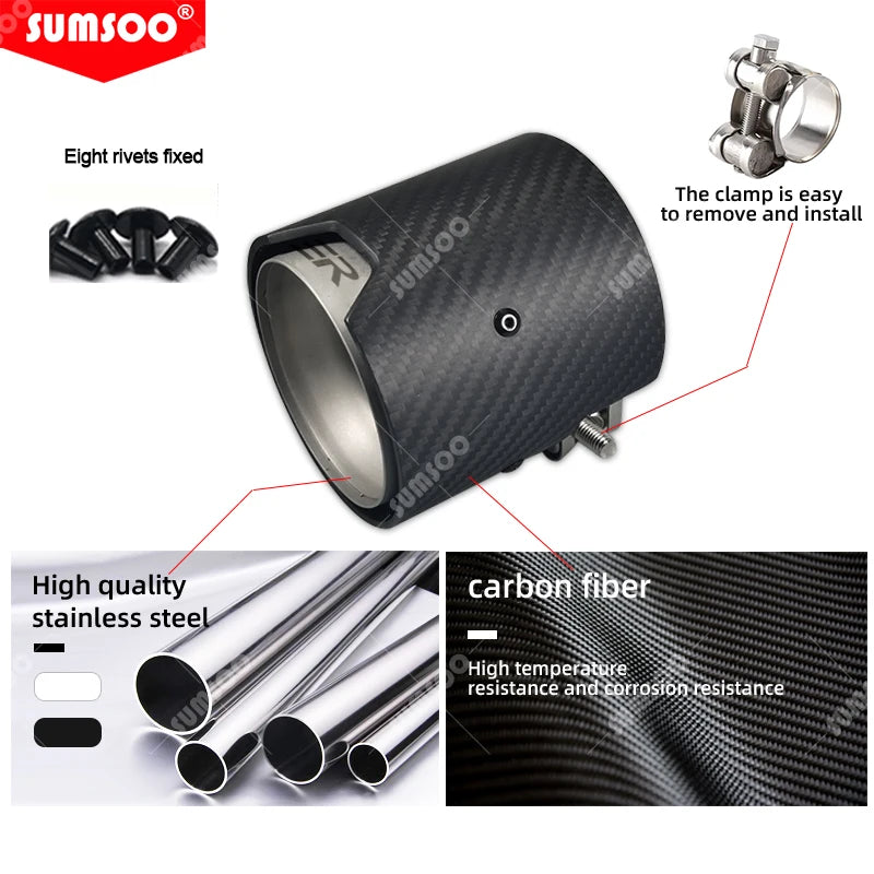 1 x Carbon Fiber Exhaust Tip for BMW M2 M3 M4 M135i M235i M140i M240i
