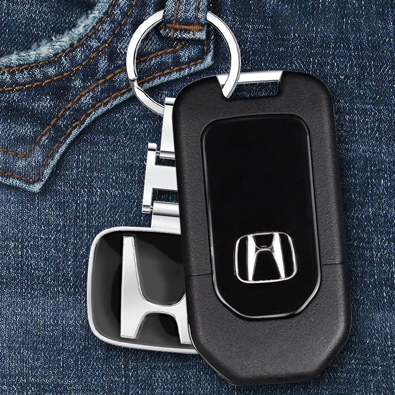 Car Logo Metal Keychain Key Ring Auto Key Holder for Honda Civic Accord CRV