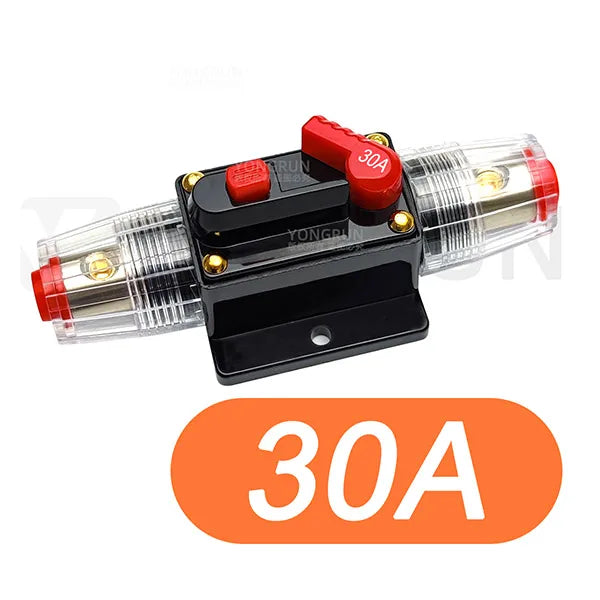 Circuit Breaker 20A–300A Manual Reset for Car Audio System 12V- 48V DC 40A 60A
