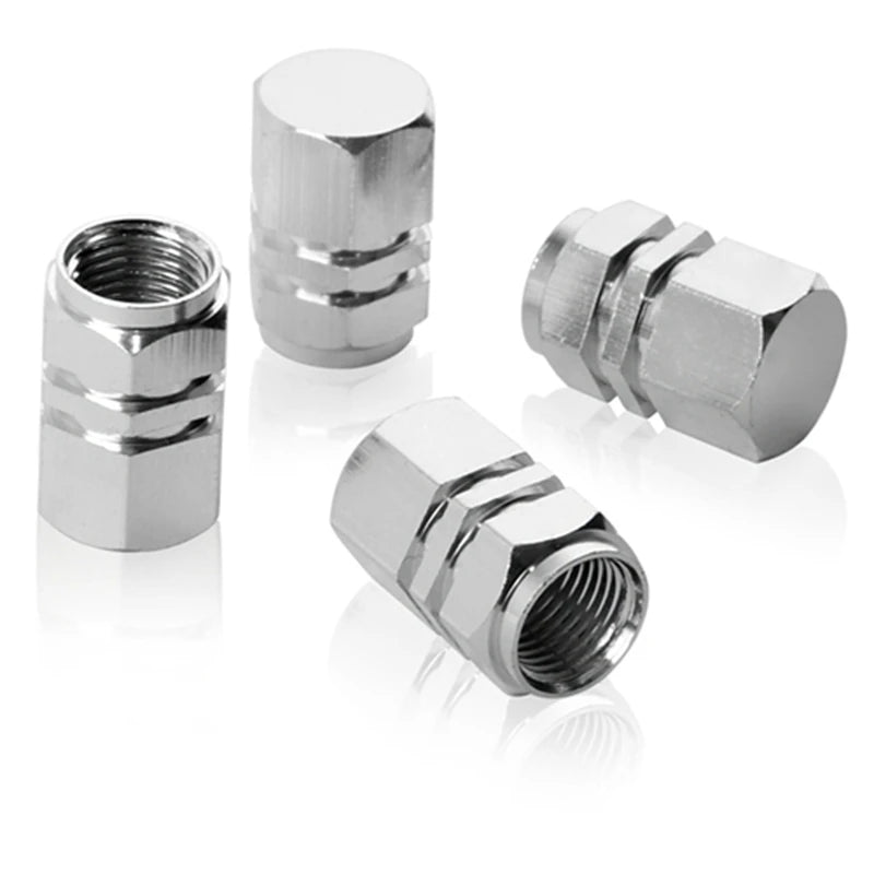 4pcs Universal Aluminum Tire Valve Stem Caps Airtight Covers Car SUV Truck
