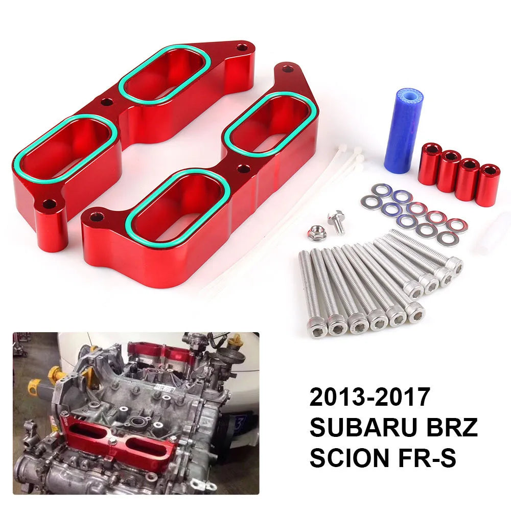 Red Aluminum Intake Manifold Power Block Spacers for 2013-2017 Subaru BRZ FR-S