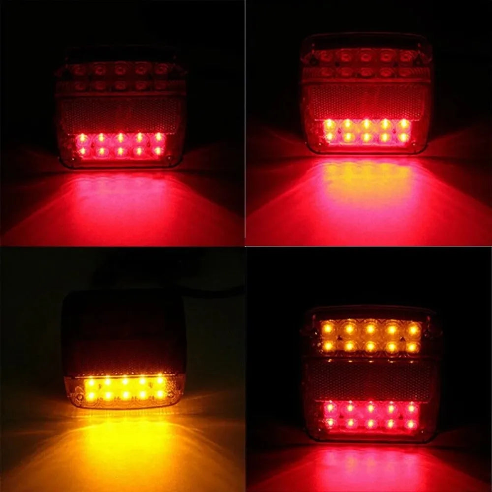 2PCS 12V 26 LED Submersible Trailer Tail Lights Stop Brake Turn Signal