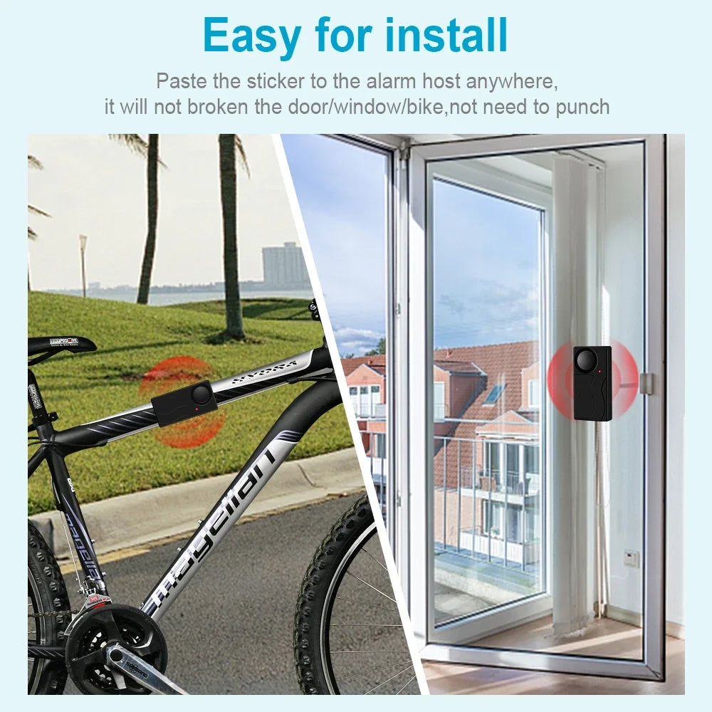 110dB Wireless Door Window Vibration Alarm Anti Theft Security Alarm Remote