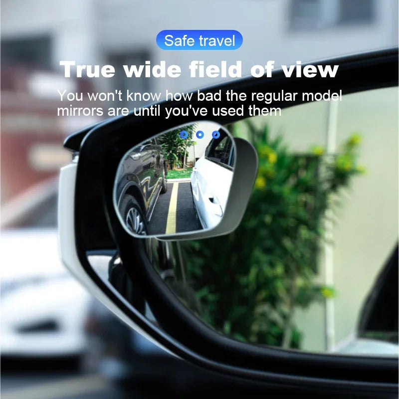 SEAMETAL 2PCS HD 360° Adjustable Blind Spot Mirror Frameless Wide-Angle