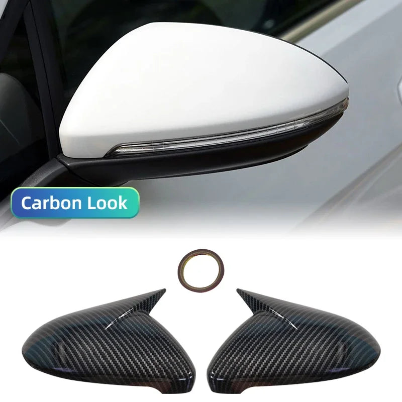 2PCS Side Rearview Mirror Cover Caps for VW Golf MK7 MK7.5 GTI R GTE 2014–2019