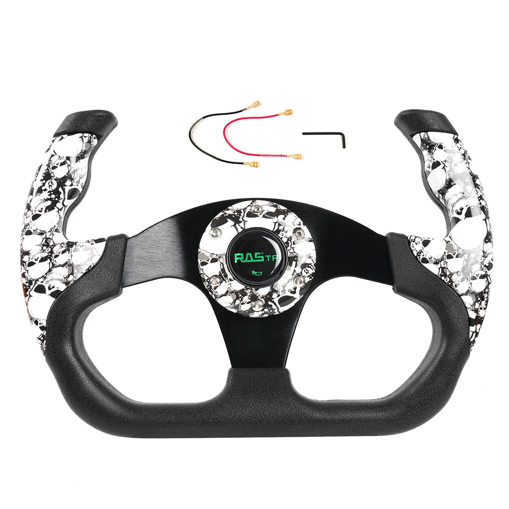 RASTP RS-STW025 14" 350mm Suede Deep Dish Racing Steering Wheel Drift Sport