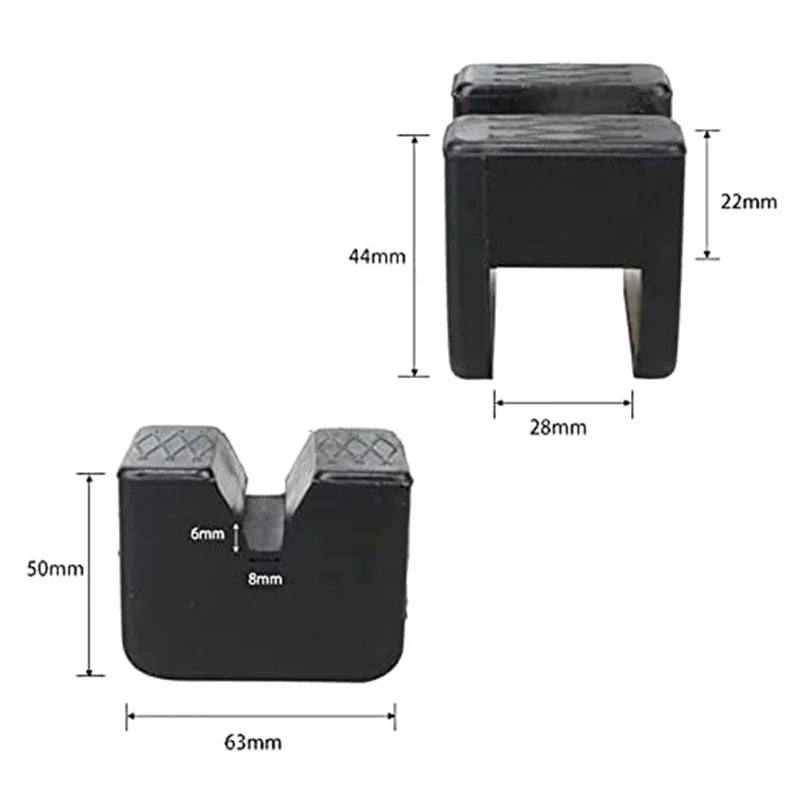Universal Car Jack Rubber Pad Slotted Lift Jack Stand Frame Protector Adapter
