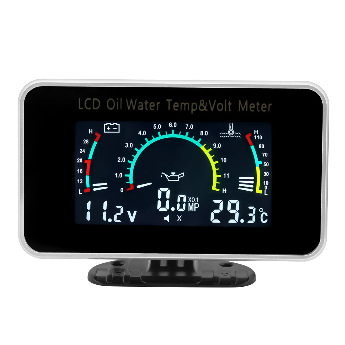 2/3/4-in-1 LCD Digital Oil Pressure Gauge Voltmeter Fuel Level Water Temp