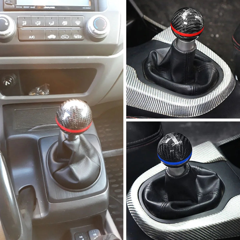 MUGEN Style Carbon Fiber 5 6 Speed Manual Gear Shift Knob for Honda Civic Type R