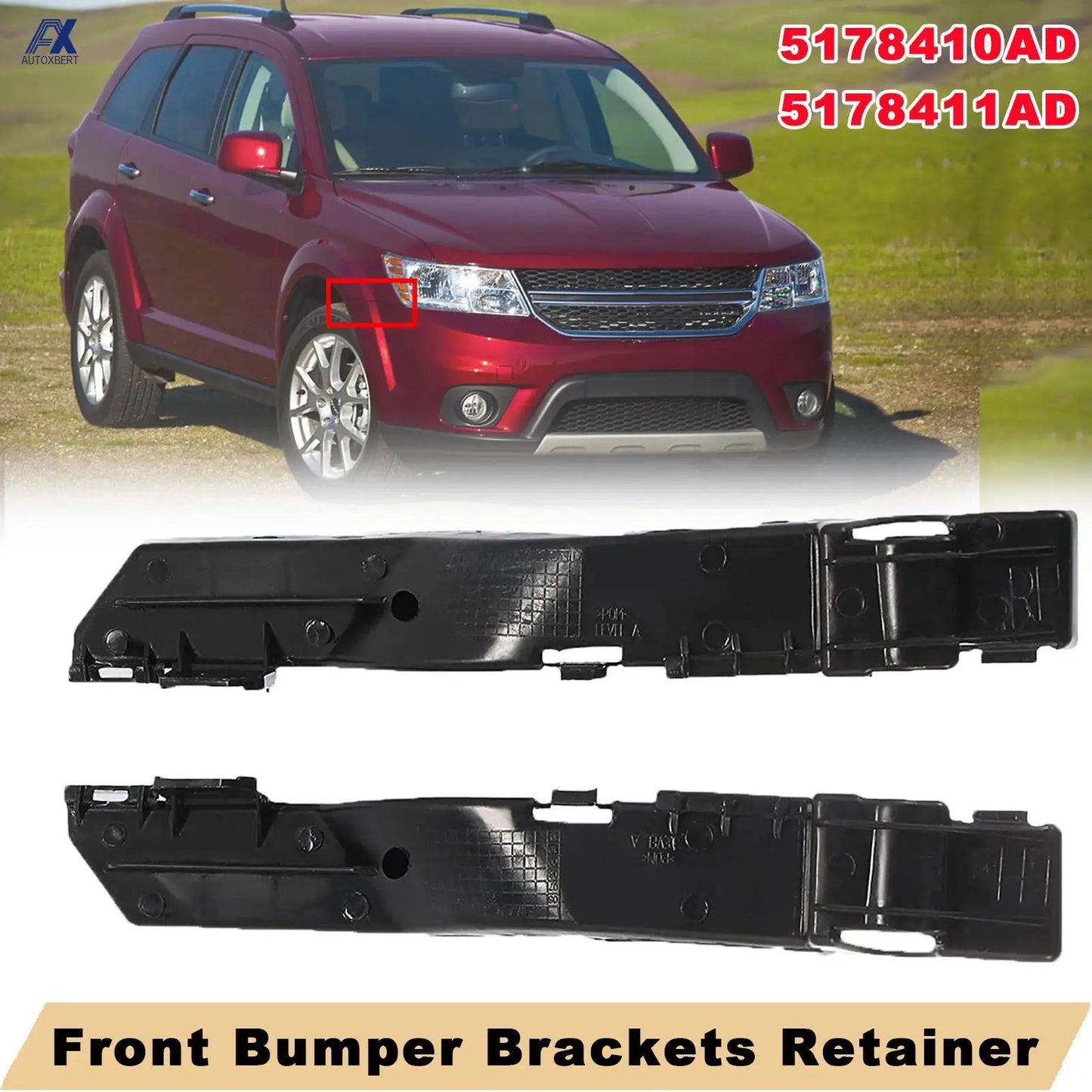 Front Bumper Retainer Bracket Spacer Pair for Dodge Journey 2009–2020