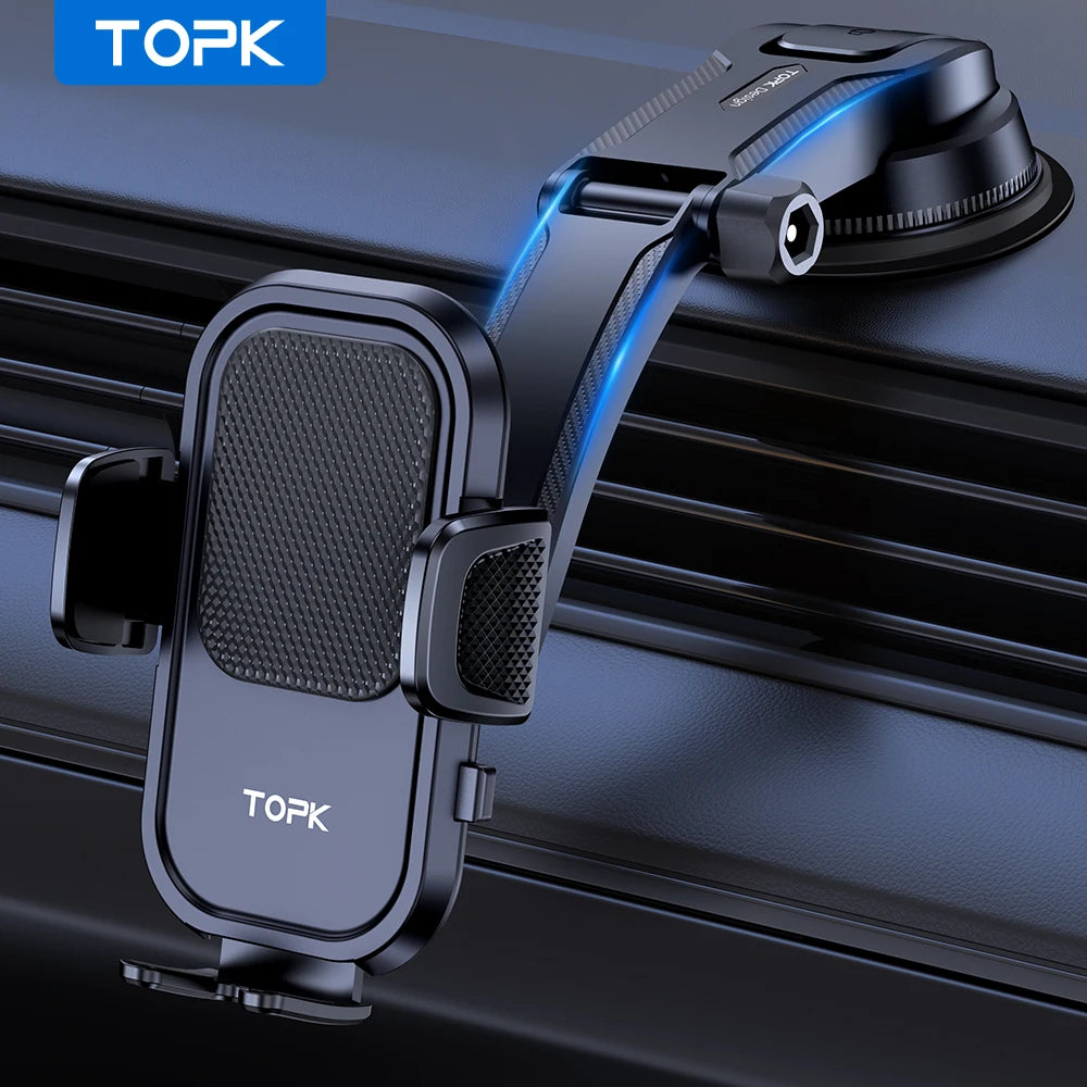 TOPK Universal Car Phone Holder 360° Air Vent Dashboard Suction Cup Mount