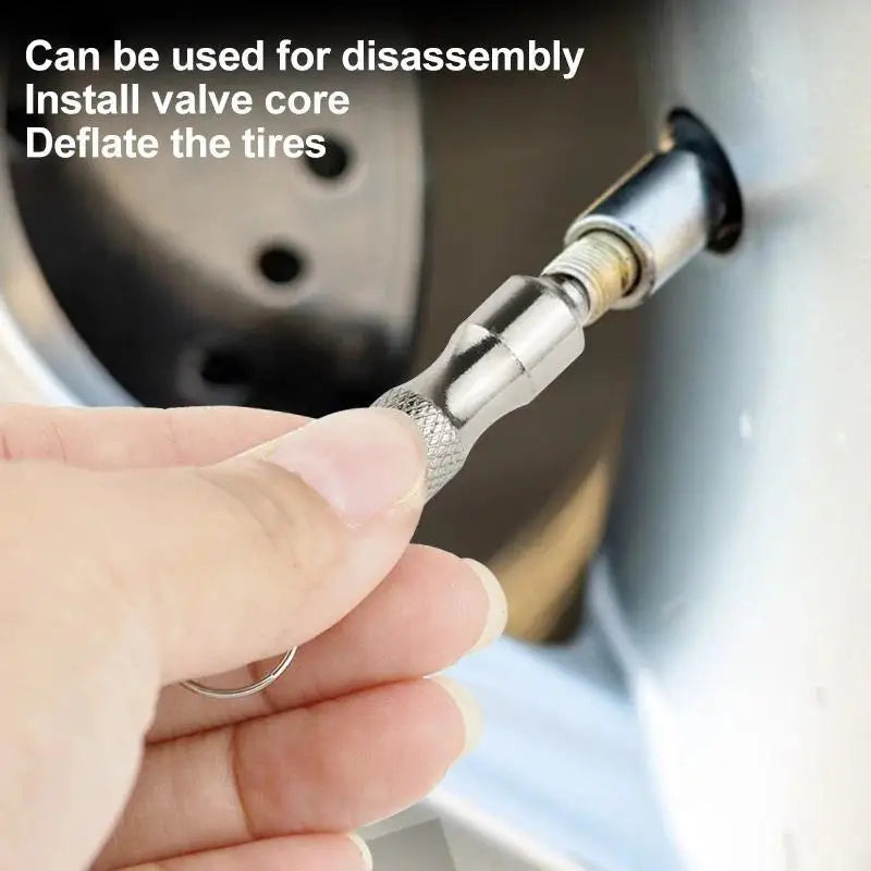 Portable Tire Valve Core Wrench Remover Tool Car Bicycle Keychain