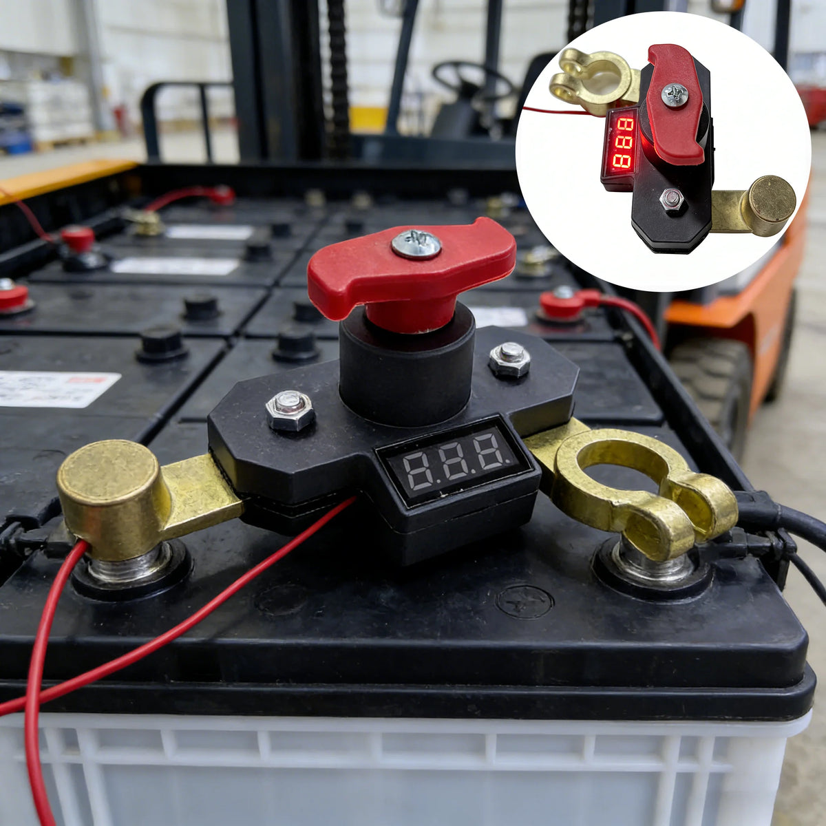 12V-24V Car Battery Disconnect Switch Rotating Power Isolator Digital Display