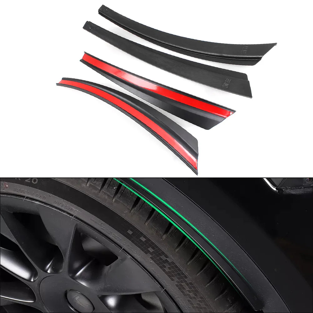 Black Wheel Arch Fender Splash Guards for Tesla Model Y Mud Flaps Protector Set