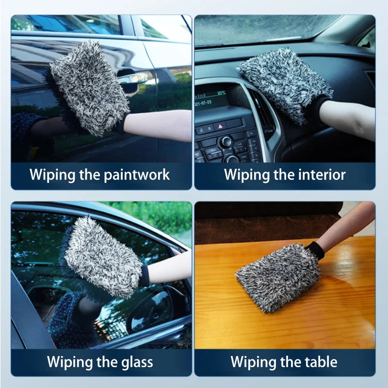 SEAMETAL Microfiber Wheel Brush Plush Rim Tire Cleaner Non Slip Handle
