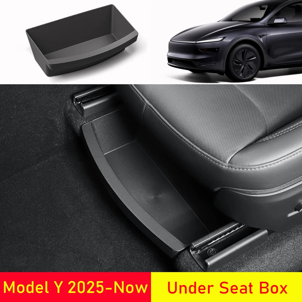 Under Seat Storage Box Organizer for Tesla Model Y Juniper 2025–2026